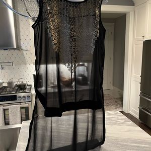 Varanga Beach cover or top for vacation size large sheet with gold stencilling